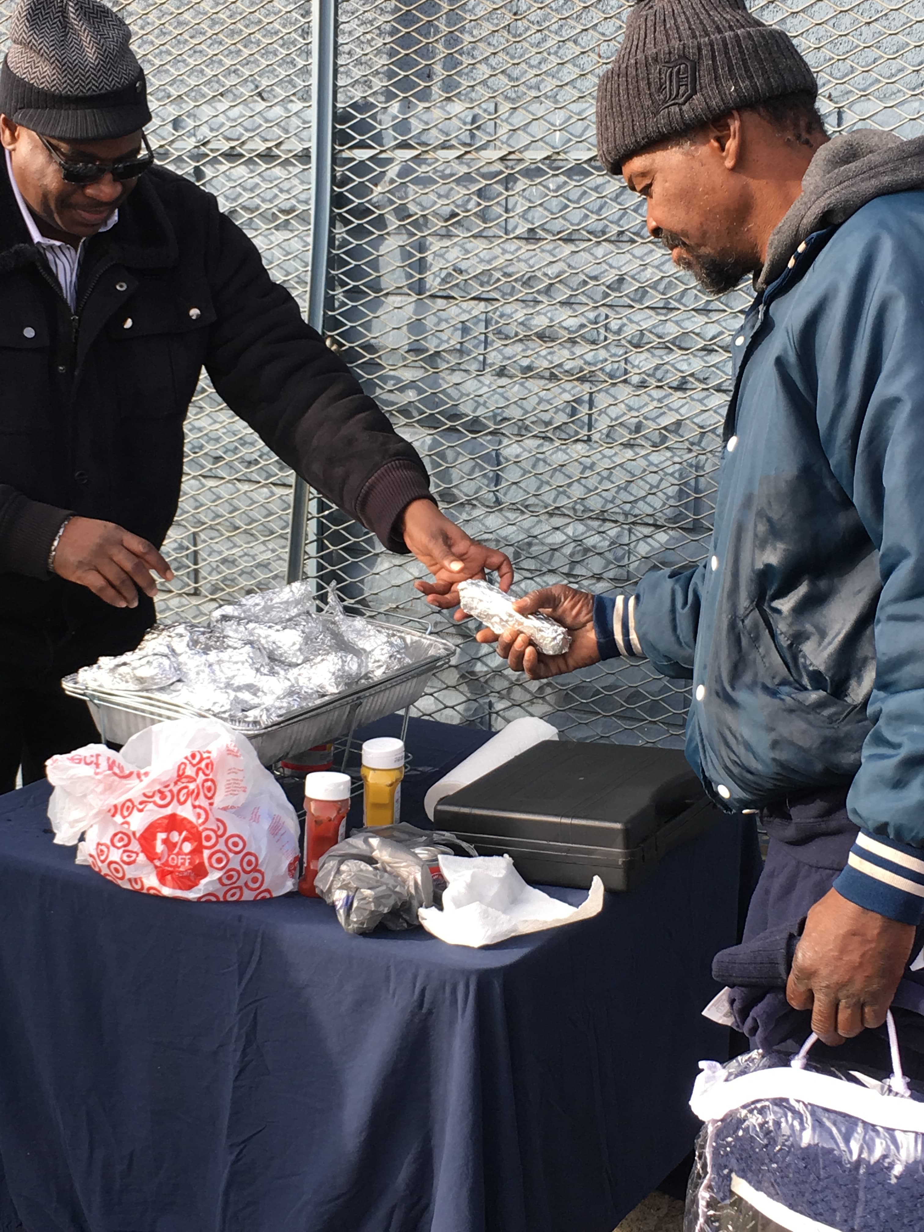 Serving meals at a Generous Giving community event