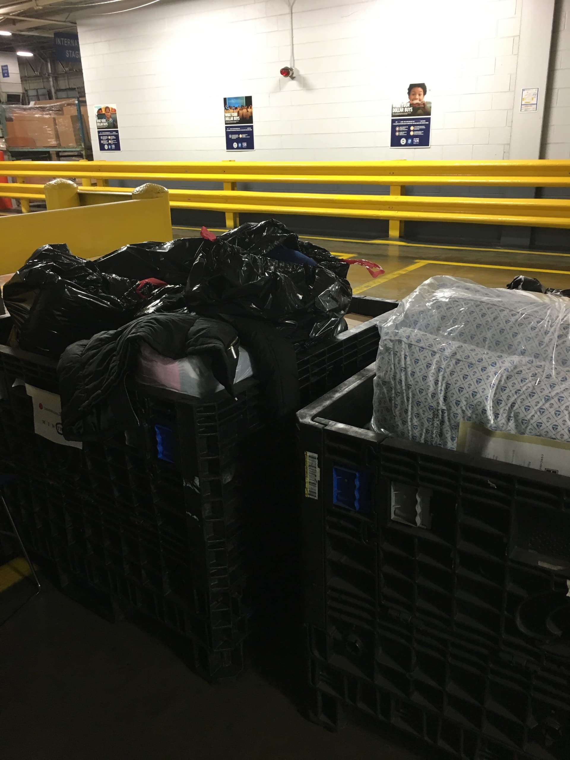 Blanket drive collection at the GM/FedEx warehouse